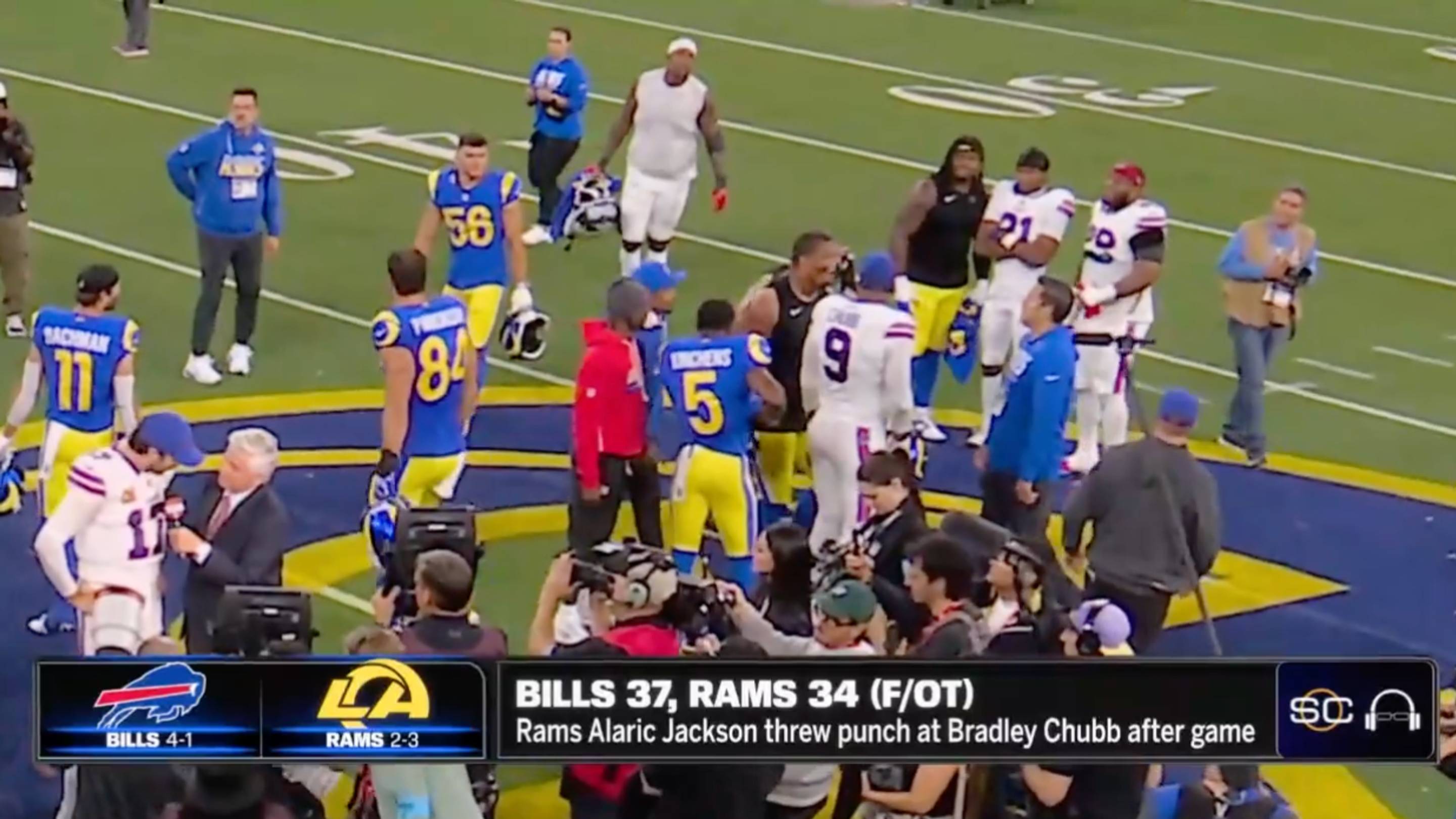 Rams Lineman Seen Punching a Bills Player in Ugly Moment After OT Thriller