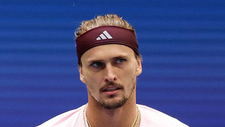 Alexander Zverev celebrates a point during his men's singles final match against Ben Shelton
