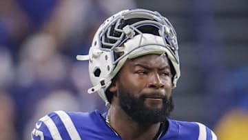 Indianapolis Colts linebacker Germaine Pratt looks frustrated