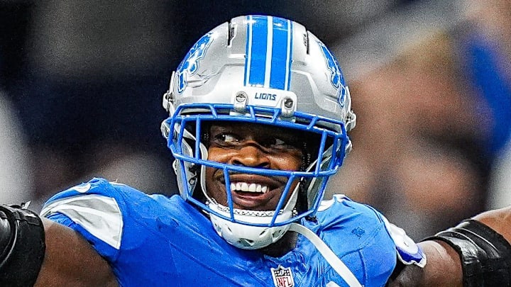 Detroit Lions linebacker Al-Quadin Muhammad (96). Detroit Lions linebacker Al-Quadin Muhammad (96).