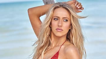 Brittany Mahomes was photographed by Derek Kettela in Belize. Swimsuit by Natalia Fedner.