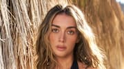 Brianna LaPaglia was photographed by Katherine Goguen at The Austin Estate. Swimsuit by Christopher Esber. 