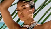 Lori Harvey was photographed by Yu Tsai in Mexico. Necklace by Swarovski.
