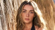 Brianna LaPaglia was photographed by Katherine Goguen at The Austin Estate. Swimsuit by Christopher Esber. 