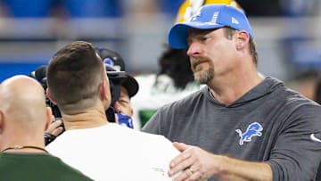Detroit Lions HC Dan Campbell, Green Bay Packers HC Matt LaFleur