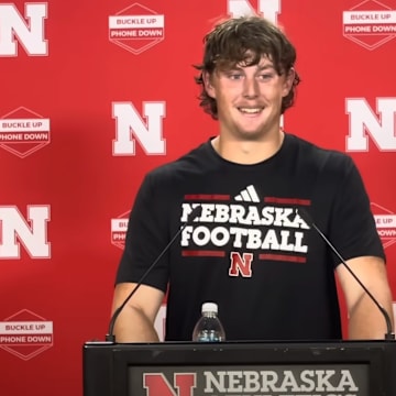 Nebraska freshman punter Archie Wilson during a press conference.