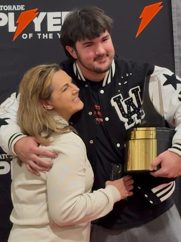 Jackson Cantwell and his Mother share a special moment 