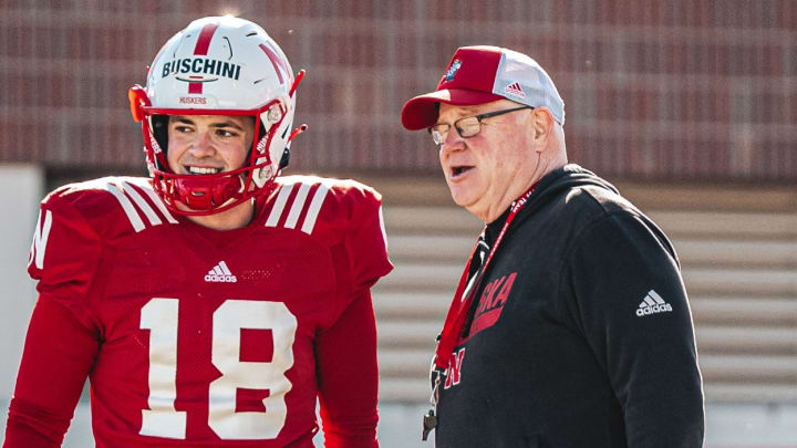 Nebraska special teams coordinator Ed Foley with punter Brian Buschini.