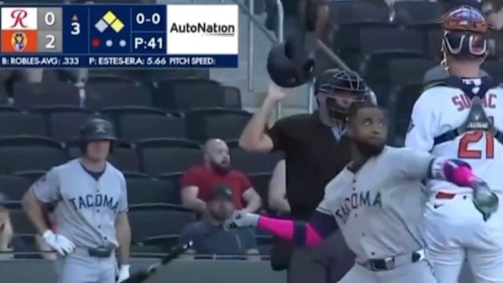 Victor Robles was ejected from Sunday's game while playing for Triple-A Tacoma. 