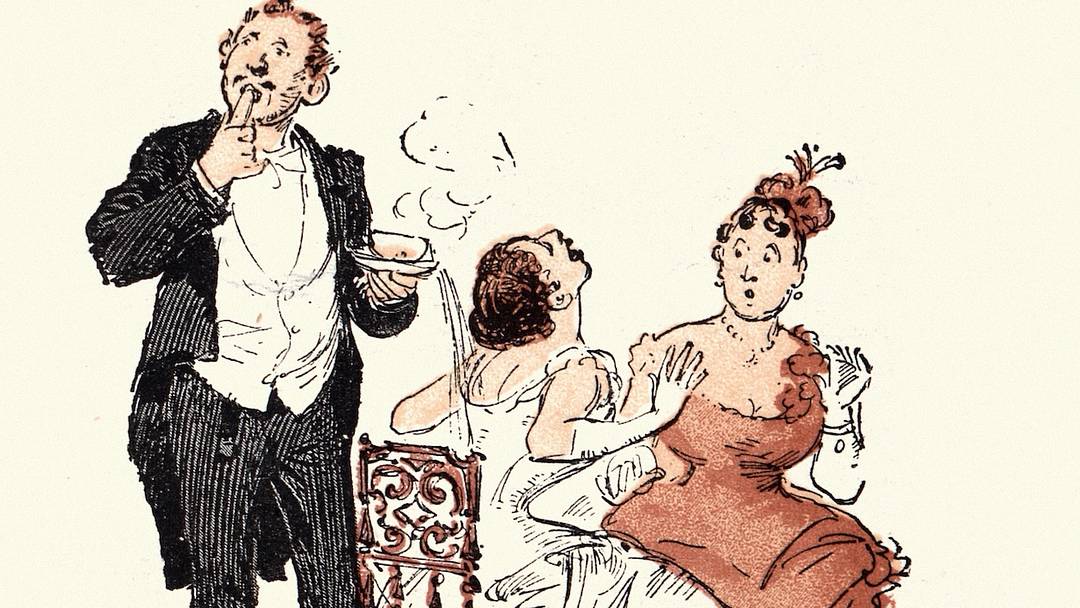 Nothing tests 19th-century etiquette quite like a lap full of scalding hot tea. Nothing tests 19th-century etiquette quite like a lap full of scalding hot tea.