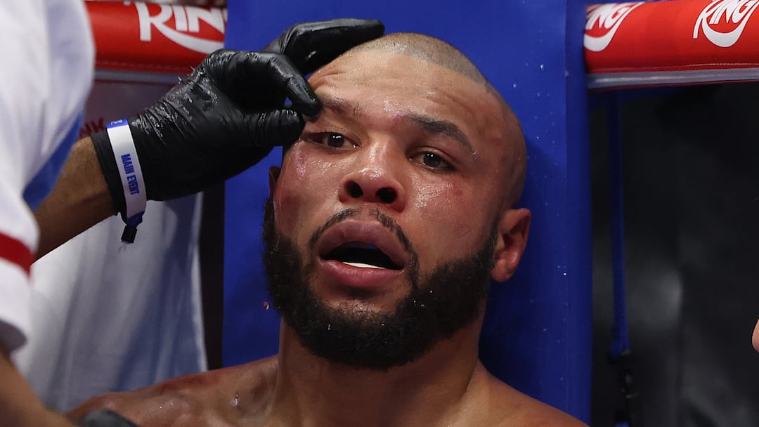 Chris Eubank Jr. in the corner between rounds