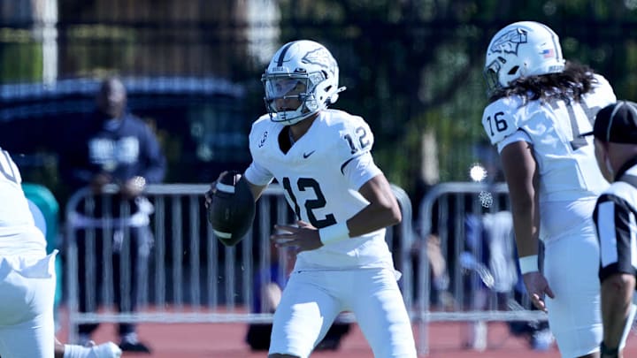 St. John Bosco freshman QB Koa Malau’ulu during a 56-16 win at Serra on Sept. 14, 2024
