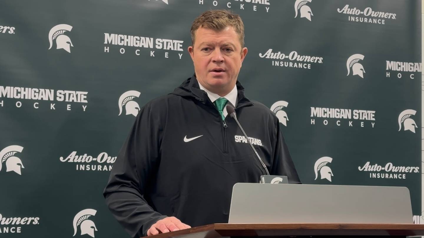 WATCH: Adam Nightingale Speaks on MSU Hockey's Loss to BC in Home Opener
