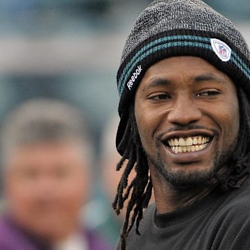 November 27, 2011; Philadelphia, PA USA; Philadelphia Eagles cornerback Asante Samuel before the game against the New England Patriots at Lincoln Financial Field. Mandatory Credit: Eric Hartline-Imagn Images