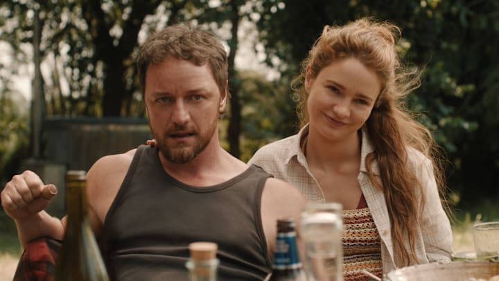 L to R: (from left) Paddy (James McAvoy) and Ciara (Aisling Franciosi) in Speak No Evil, directed by James Watkins.