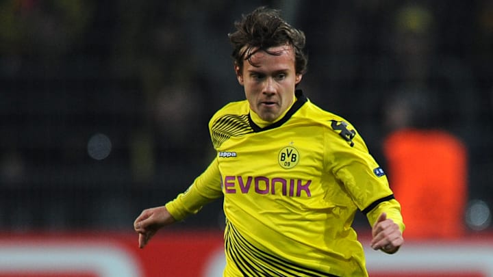 Dortmund's defender Chris Loewe plays th