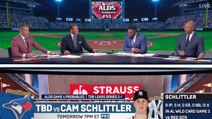 The FS1 studio crew couldn’t believe what David Ortiz had to say about Cam Schlitter’s name. The FS1 studio crew couldn’t believe what David Ortiz had to say about Cam Schlitter’s name.