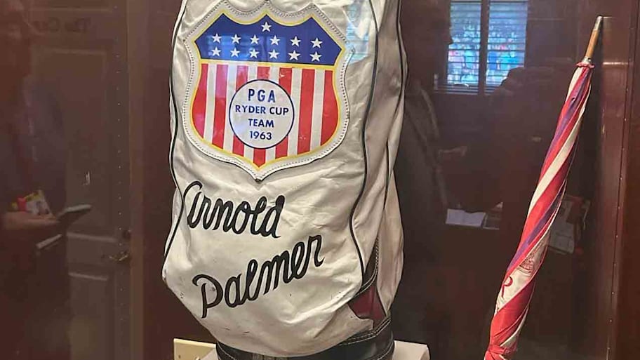Arnold Palmer's Ryder Cup bag from his 1963 Cup as a playing captain.