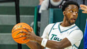 Jan 30, 2025; New Orleans, Louisiana, USA;  Tulane Green Wave guard Asher Woods (22)