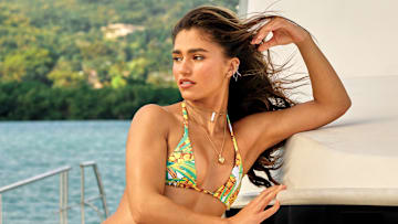 Rayna Vallandingham was photographed by Yu Tsai in Jamaica. Swimsuit by Lybethras. 