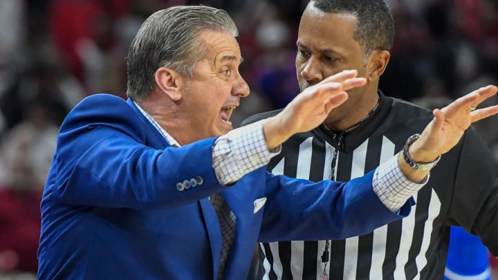 Arkansas Razorbacks coach John Calipari with Kentucky last year at Bud Walton Arena on Jan. 27, 2024 in Fyaetteville, Ark.