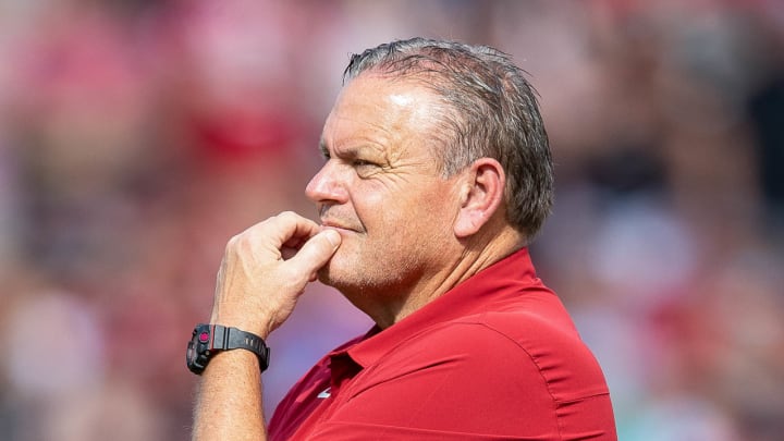 Arkansas Razorbacks coach Sam Pittman at Outback Bowl in Tampa, Fla., on Jan. 1, 2022.