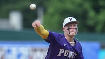 Purvis' Jojo Parker (1) winds the ball during the MHSAA class 6A baseball championships against West Lauderdale  at Trustmark Park in Pearl, Miss., Friday, June 2, 2023.
