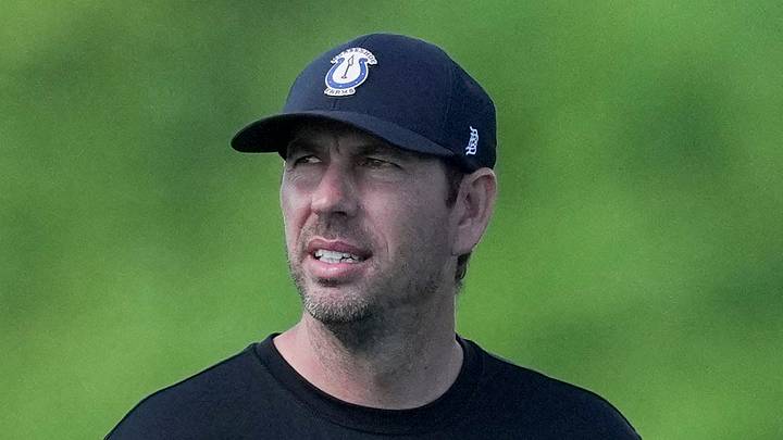 Indianapolis Colts head coach Shane Steichen watches during the team’s minicamp