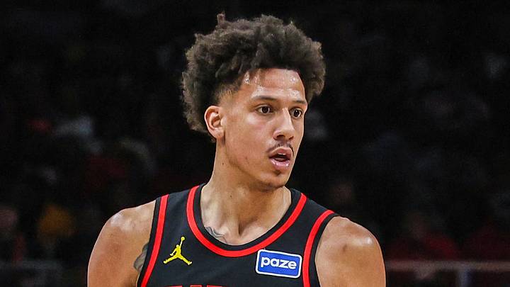 Atlanta Hawks forward Jalen Johnson (1) against the Sacramento Kings at State Farm Arena on March 28, 2026