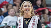 Arkansas Razorbacks coach Kelsi Musick during game against the UAPB Golden Lions at Bud Walton Arena in Fayetteville, Ark.