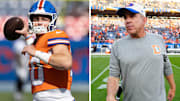 Denver Broncos quarterback Bo Nix and head coach Sean Payton during the team's Week 5 tilt vs. the Las Vegas Raiders. 
