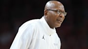 Little Rock Trojans coach Darrell Walker during a game with the Arkansas Razorbacks on Dec. 4, 2021, at Bud Walton Arena in Fayetteville, Ark.
