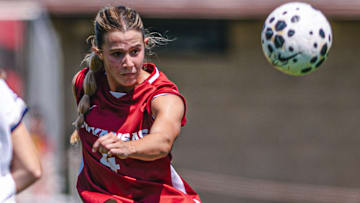 Arkansas Razorbacks Presley Marvil delivers a kick against Georgia Southern on Sunday in Fayetteville, Ark.