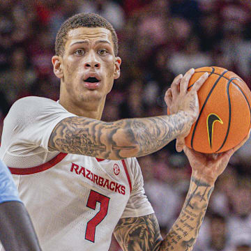 Arkansas Razorbacks forward Trevon Brazile in game against the Southern Jaguars at Bud Walton Arena in Fayetteville, Ark.