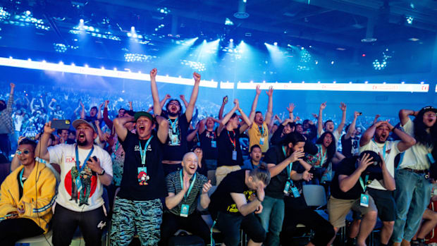 Fans popping off in the arena at Evo 2024