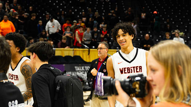 Webster Groves freshman Miles Simpson after winning the Class 5 championship.