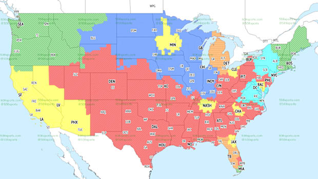 Saints-Cowboys game is projected in red for Week 2 on FOX.