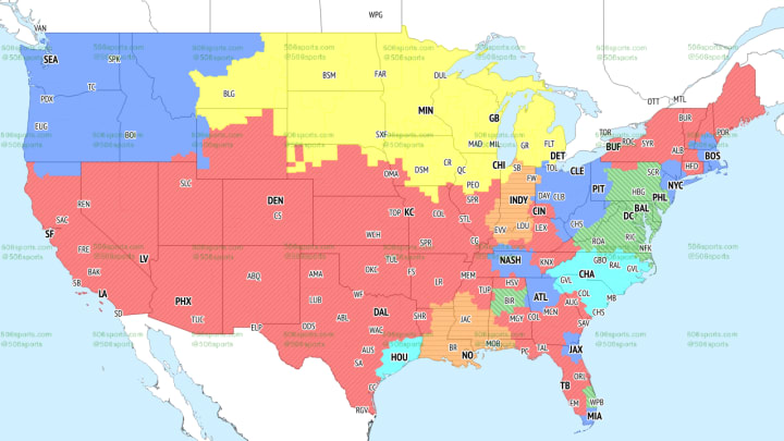 NFL TV Coverage Maps FOX Week 8