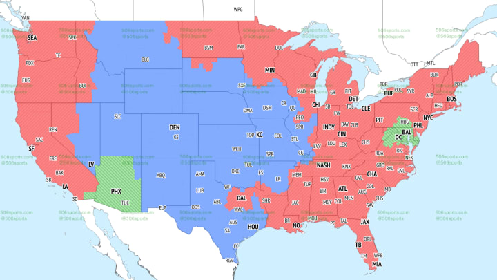 NFL TV Coverage Maps CBS Late Week 8