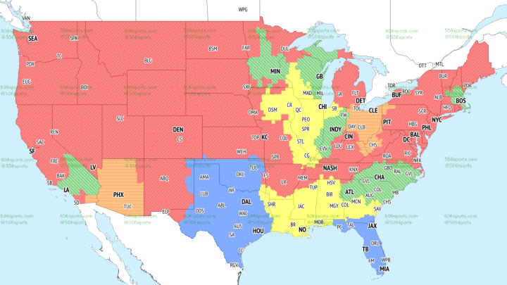 CBS Single Week 9 NFL TV Coverage Map