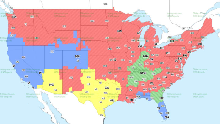 CBS Early NFL TV Coverage Map, Week 11