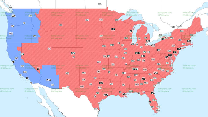 CBS Late NFL TV Coverage Map, Week 11