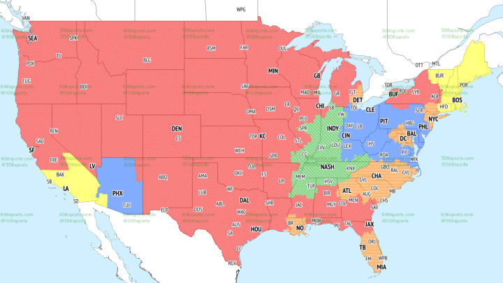 CBS Singleheader Week 13 NFL TV Coverage Map