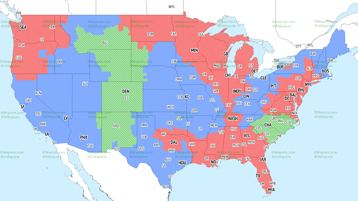 CBS Late Coverage Map NFL Week 8