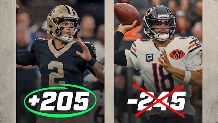 The Saints are +205 underdogs against the Bears.