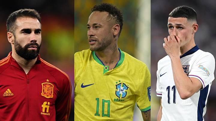 Dani Carvajal (I) y Phil Foden (D) son dos ausencias notables en la Copa del Mundo, mientras que Neymar (C) es una sorpresa. Dani Carvajal (I) y Phil Foden (D) son dos ausencias notables en la Copa del Mundo, mientras que Neymar (C) es una sorpresa.