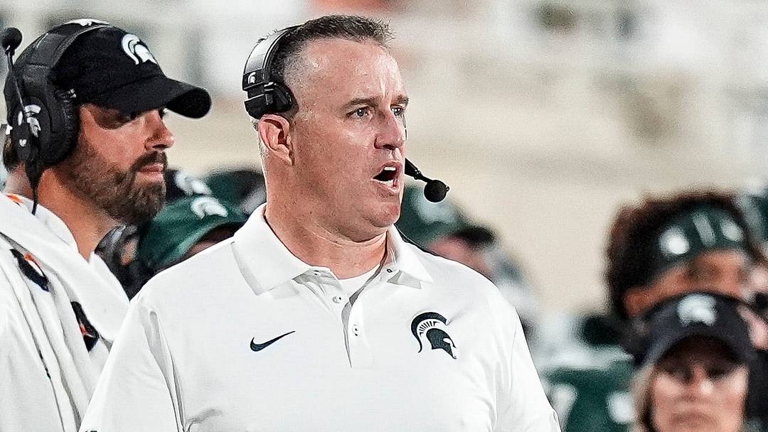 Michigan State head coach Pat Fitzgerald watches a play against Toledo during the first half at Spartan Stadium in East Lansing on Friday, Sept. 4, 2026.