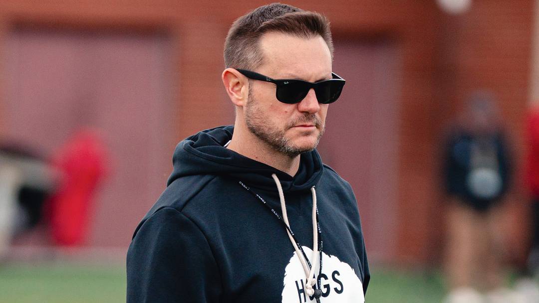 Arkansas Razorbacks coach Ryan Silverfield at spring practice. Arkansas Razorbacks coach Ryan Silverfield at spring practice.