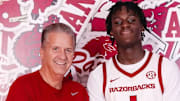Arkansas Razorbacks coach John Calipari with Abdou Toure on a recruiting visit in Fayetteville, Ark.