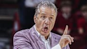 Arkansas Razorbacks coach John Calipari during game against Southern in the season opener at Bud Walton Arena in Fayetteville, Ark.